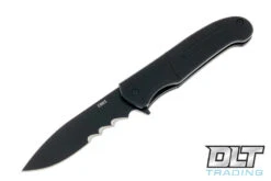 CRKT Ignitor T - Black Handle - Black Partially Serrated Blade